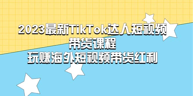 2023最新TikTok·达人短视频带货课程，玩赚海外短视频带货·红利创鑫阁-网创项目资源站-副业项目-创业项目-搞钱项目创鑫阁