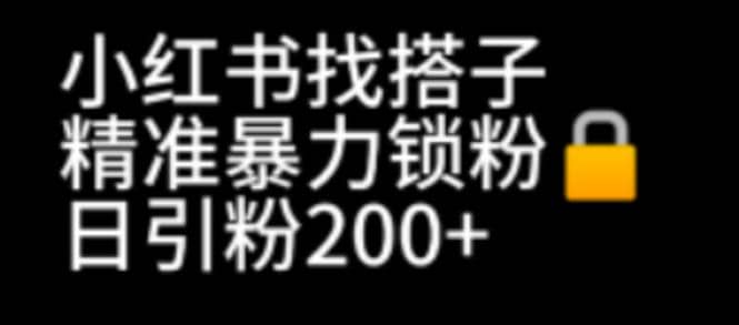 小红书找搭子暴力精准锁粉+引流日引200+精准粉创鑫阁-网创项目资源站-副业项目-创业项目-搞钱项目创鑫阁