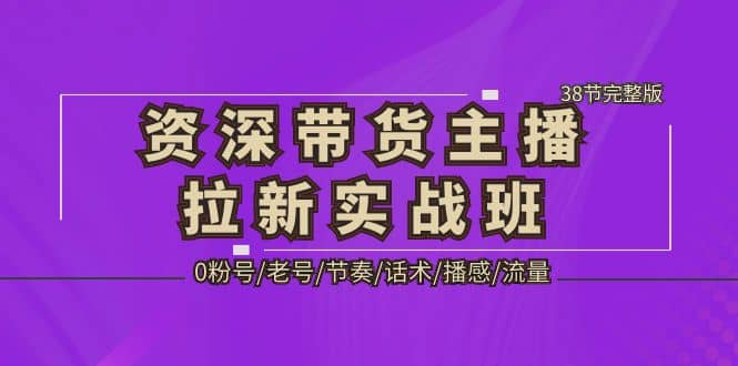 资深·带货主播拉新实战班，0粉号/老号/节奏/话术/播感/流量-38节完整版创鑫阁-网创项目资源站-副业项目-创业项目-搞钱项目创鑫阁