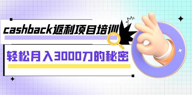 cashback返利项目培训：轻松月入3000刀的秘密（8节课）创鑫阁-网创项目资源站-副业项目-创业项目-搞钱项目创鑫阁