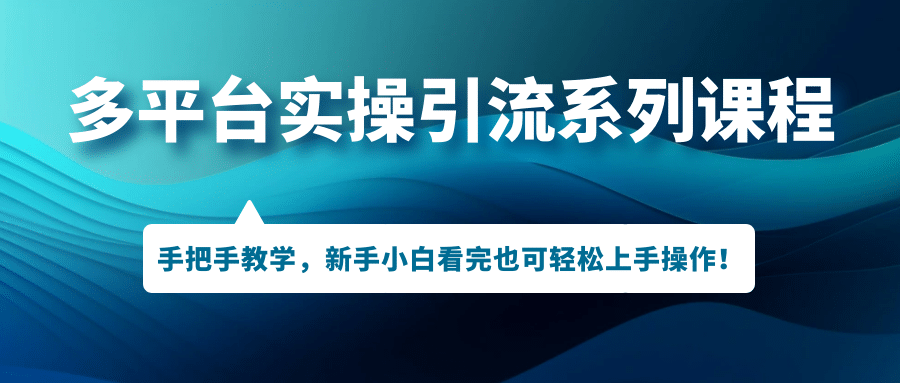 多平台实操引流系列课程，手把手教学，新手小白看完也可轻松上手引流操作创鑫阁-网创项目资源站-副业项目-创业项目-搞钱项目创鑫阁