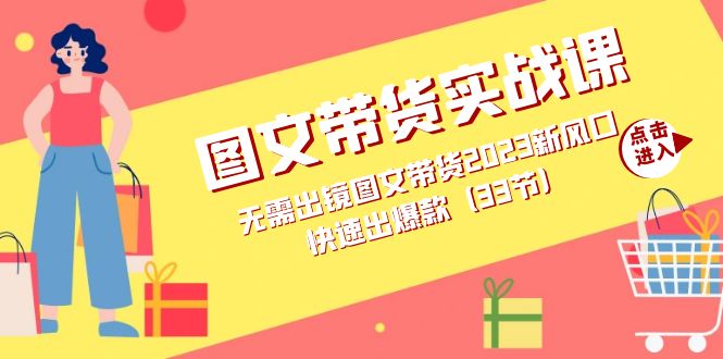 图文带货实战课：无需出镜图文带货2023新风口，快速出爆款（33节）创鑫阁-网创项目资源站-副业项目-创业项目-搞钱项目创鑫阁