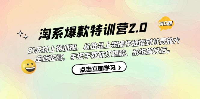 淘系爆款特训营2.0【第六期】从选品上架到付费放大 全店运营 打爆款 做好店创鑫阁-网创项目资源站-副业项目-创业项目-搞钱项目创鑫阁