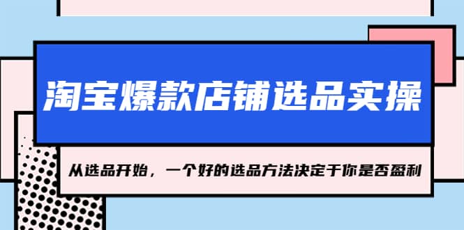 淘宝爆款店铺选品实操，2023从选品开始，一个好的选品方法决定于你是否盈利创鑫阁-网创项目资源站-副业项目-创业项目-搞钱项目创鑫阁