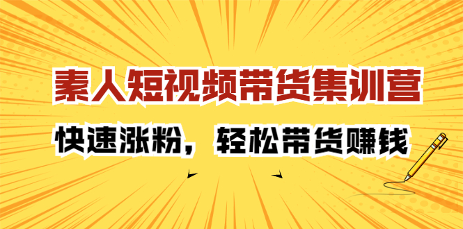 素人短视频带货集训营：快速涨粉，轻松带货赚钱创鑫阁-网创项目资源站-副业项目-创业项目-搞钱项目创鑫阁