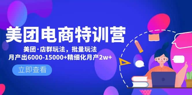 美团电商特训营：美团·店群玩法，无脑铺货创鑫阁-网创项目资源站-副业项目-创业项目-搞钱项目创鑫阁