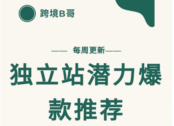 【跨境B哥】独立站潜力爆款选品推荐，测款出单率高达百分之80（每周更新）创鑫阁-网创项目资源站-副业项目-创业项目-搞钱项目创鑫阁