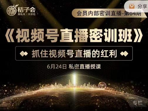 《视频号直播密训班》，抓住视频号直播的红利 价值12800创鑫阁-网创项目资源站-副业项目-创业项目-搞钱项目创鑫阁