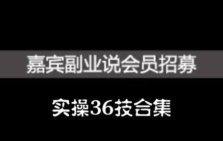 嘉宾副业说实操36技合集，价值1380元创鑫阁-网创项目资源站-副业项目-创业项目-搞钱项目创鑫阁
