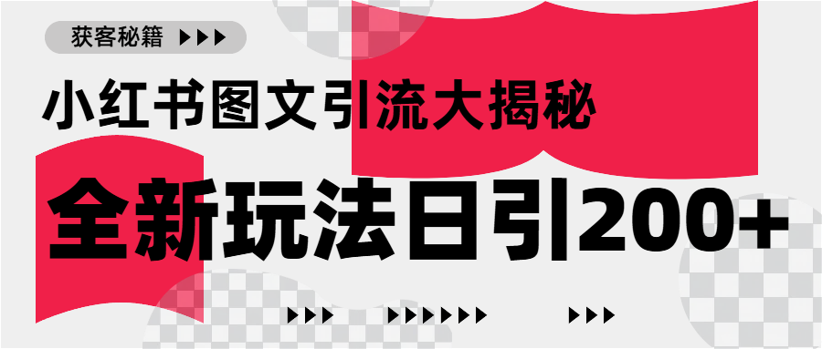 小红书图文引流，只需一张图片即可撬动百万流量，日引200+创业粉创鑫阁-网创项目资源站-副业项目-创业项目-搞钱项目创鑫阁