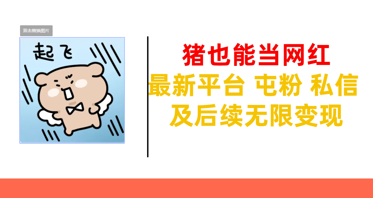 猪也能当网红-最新平台 屯粉 交流 私信 及后续无限变现创鑫阁-网创项目资源站-副业项目-创业项目-搞钱项目创鑫阁