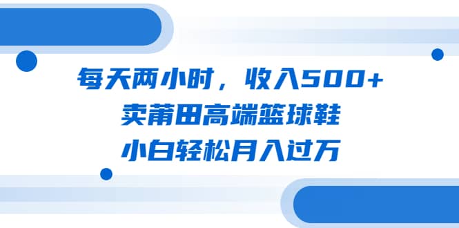 每天两小时，收入500+，卖莆田高端篮球鞋，小白轻松月入过万（教程+素材）创鑫阁-网创项目资源站-副业项目-创业项目-搞钱项目创鑫阁
