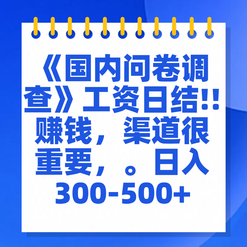 问卷调查答题，一个人在家也可以闷声发大财，小白一天2张，【揭秘】创鑫阁-网创项目资源站-副业项目-创业项目-搞钱项目创鑫阁