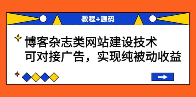 博客杂志类网站建设技术，可对接广告，实现纯被动收益（教程+源码）创鑫阁-网创项目资源站-副业项目-创业项目-搞钱项目创鑫阁