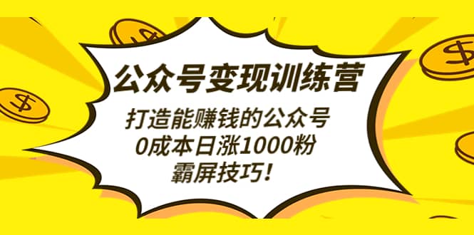公众号变现训练营（第3期）创鑫阁-网创项目资源站-副业项目-创业项目-搞钱项目创鑫阁