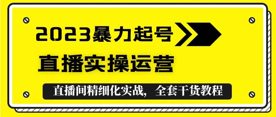 2023暴力起号+直播实操运营，全套直播间精细化实战，全套干货教程创鑫阁-网创项目资源站-副业项目-创业项目-搞钱项目创鑫阁