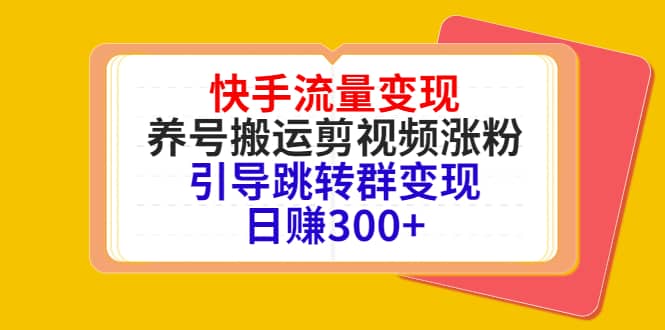 快手流量变现，养号搬运剪视频涨粉，引导跳转群变现日赚300+创鑫阁-网创项目资源站-副业项目-创业项目-搞钱项目创鑫阁