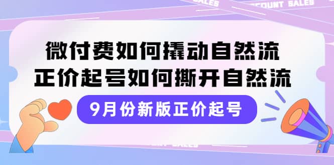 9月份新版正价起号，微付费如何撬动自然流，正价起号如何撕开自然流创鑫阁-网创项目资源站-副业项目-创业项目-搞钱项目创鑫阁