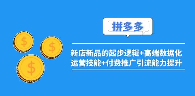 2022拼多多：新店新品的起步逻辑+高端数据化运营技能+付费推广引流能力提升创鑫阁-网创项目资源站-副业项目-创业项目-搞钱项目创鑫阁