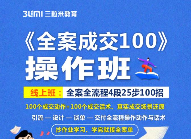 《全案成交100》全案全流程4段25步100招，操作班创鑫阁-网创项目资源站-副业项目-创业项目-搞钱项目创鑫阁