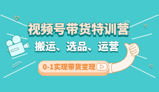 视频号带货特训营(第3期)：搬运、选品、运营、0-1实现带货变现创鑫阁-网创项目资源站-副业项目-创业项目-搞钱项目创鑫阁