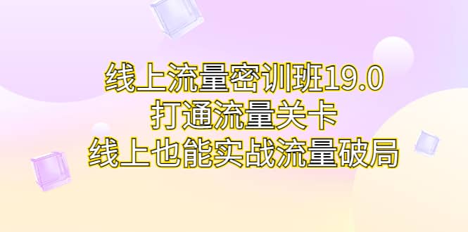 线上流量密训班19.0，打通流量关卡，线上也能实战流量破局创鑫阁-网创项目资源站-副业项目-创业项目-搞钱项目创鑫阁