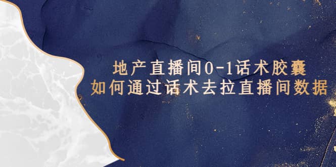 地产-直播间0-1话术胶囊，知道怎么通过话术去拉直播间数据创鑫阁-网创项目资源站-副业项目-创业项目-搞钱项目创鑫阁