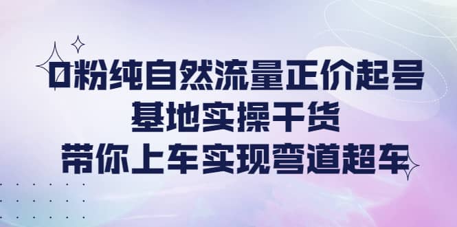 0粉纯自然流量正价起号基地实操干货，带你上车实现弯道超车创鑫阁-网创项目资源站-副业项目-创业项目-搞钱项目创鑫阁