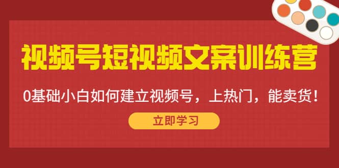 视频号短视频文案训练营：0基础小白如何建立视频号，上热门，能卖货！创鑫阁-网创项目资源站-副业项目-创业项目-搞钱项目创鑫阁