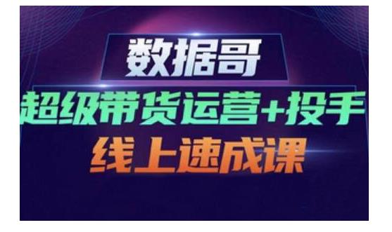 数据哥·超级带货运营+投手线上速成课，快速提升运营和熟悉学会投手技巧创鑫阁-网创项目资源站-副业项目-创业项目-搞钱项目创鑫阁