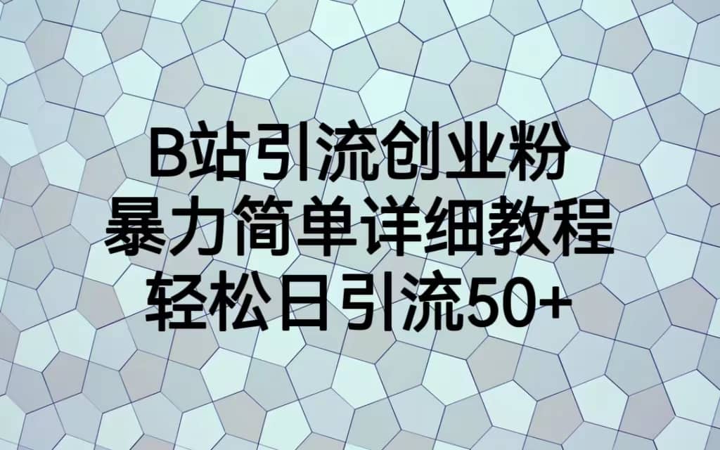 B站引流创业粉，暴力简单详细教程，轻松日引流50+创鑫阁-网创项目资源站-副业项目-创业项目-搞钱项目创鑫阁