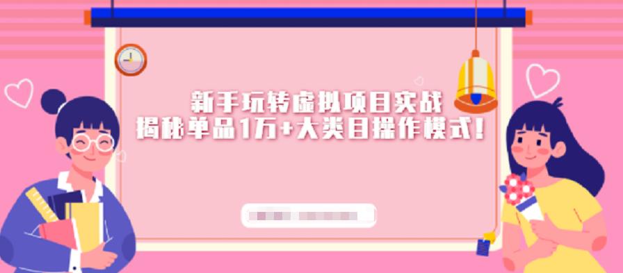 新手玩转虚拟项目实战，揭秘单品1万+大类目操作模式【视频课程】创鑫阁-网创项目资源站-副业项目-创业项目-搞钱项目创鑫阁