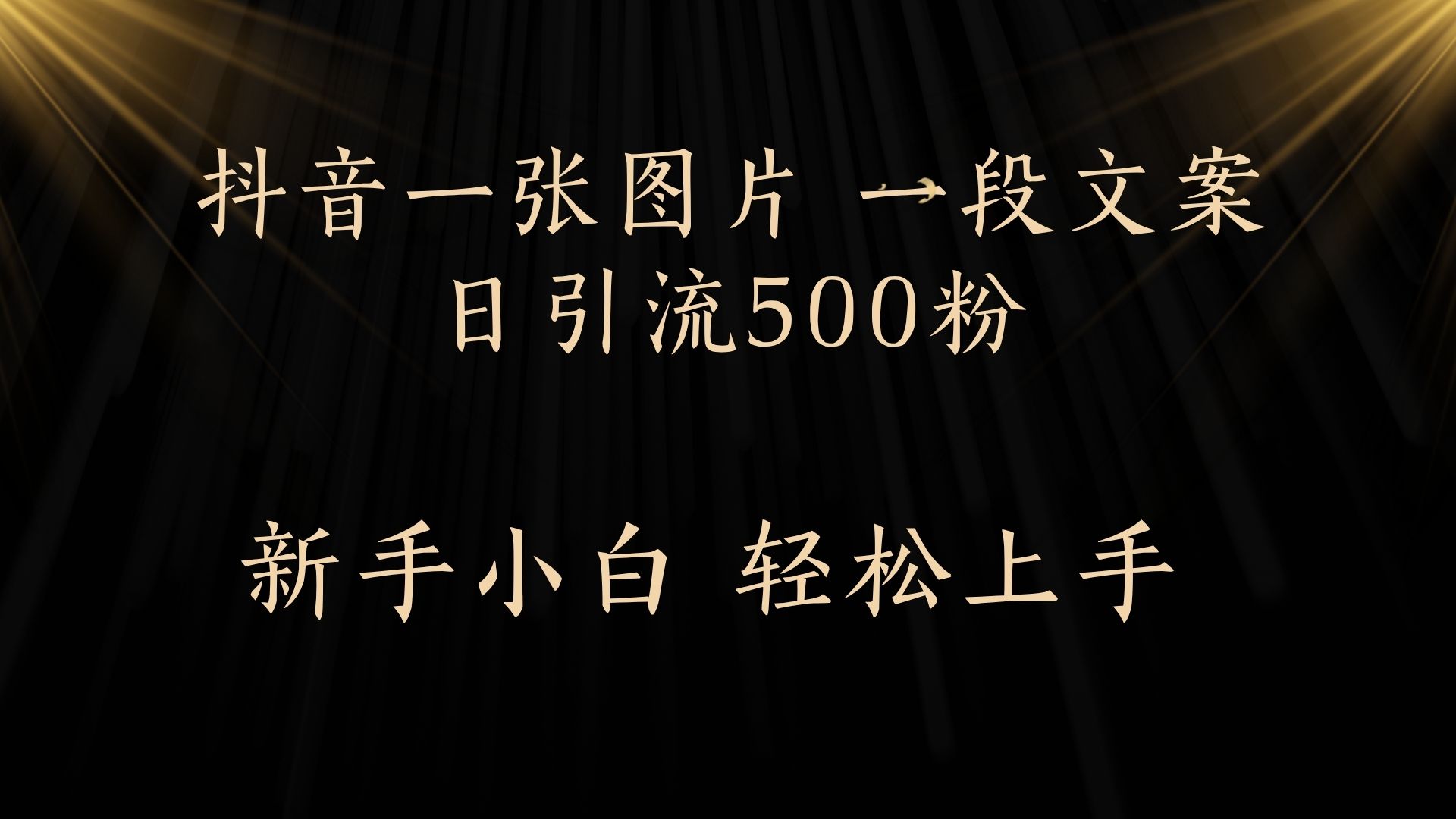 每天2分钟，抖音一张图片 一段文案日引流500粉创鑫阁-网创项目资源站-副业项目-创业项目-搞钱项目创鑫阁