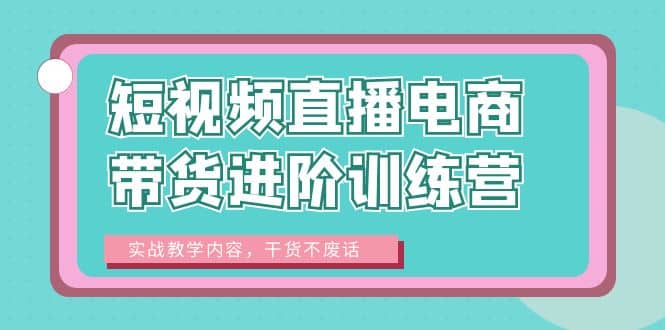 短视频直播电商带货进阶训练营：实战教学内容，干货不废话创鑫阁-网创项目资源站-副业项目-创业项目-搞钱项目创鑫阁