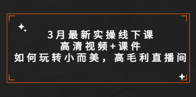3月最新实操线下课高清视频+课件，如何玩转小而美，高毛利直播间创鑫阁-网创项目资源站-副业项目-创业项目-搞钱项目创鑫阁