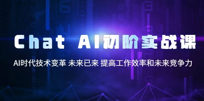 Chat AI初阶实战课，AI时代技术变革 未来已来 提高工作效率和未来竞争力创鑫阁-网创项目资源站-副业项目-创业项目-搞钱项目创鑫阁