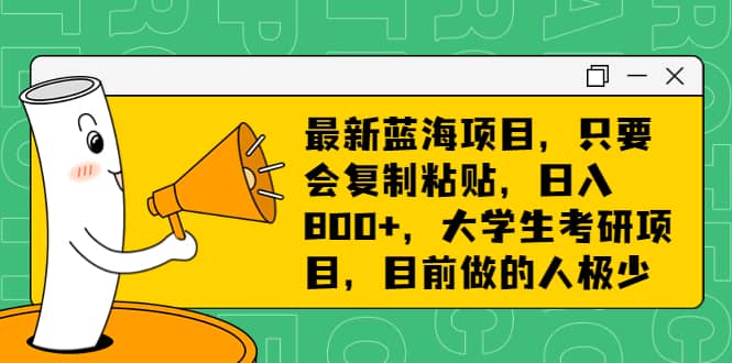 最新蓝海项目，只要会复制粘贴，日入800+，大学生考研项目，目前做的人极少创鑫阁-网创项目资源站-副业项目-创业项目-搞钱项目创鑫阁