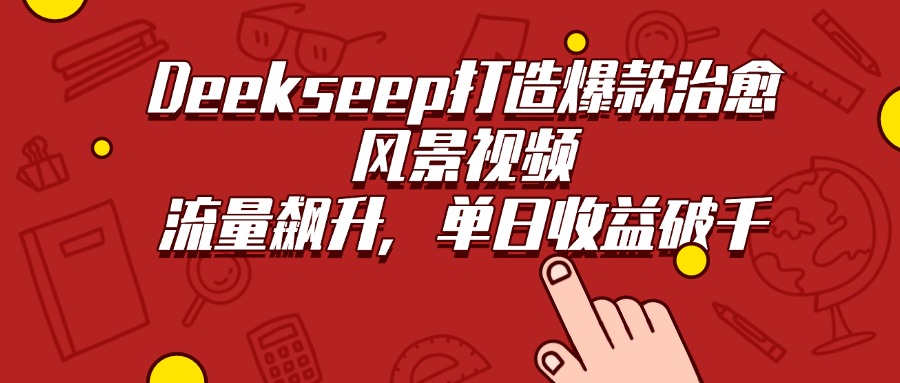 Deekseep打造爆款治愈风景视频，流量飙升，单日收益破千创鑫阁-网创项目资源站-副业项目-创业项目-搞钱项目创鑫阁