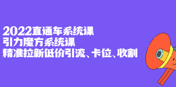 2022直通车系统课+引力魔方系统课，精准拉新低价引流、卡位、收割创鑫阁-网创项目资源站-副业项目-创业项目-搞钱项目创鑫阁