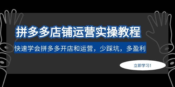 拼多多店铺运营实操教程：快速学会拼多多开店和运营，少踩坑，多盈利创鑫阁-网创项目资源站-副业项目-创业项目-搞钱项目创鑫阁