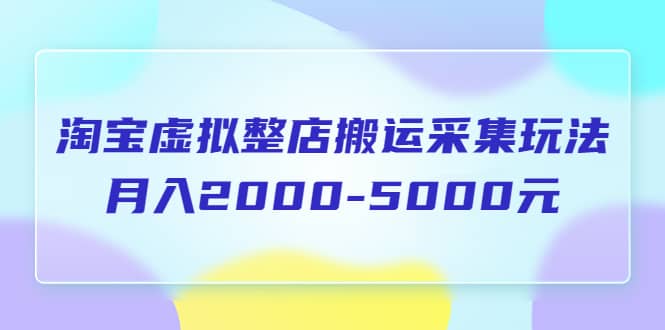 淘宝虚拟整店搬运采集玩法分享课：月入2000-5000元（5节课）创鑫阁-网创项目资源站-副业项目-创业项目-搞钱项目创鑫阁