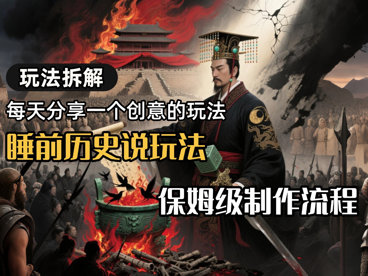 13条作品涨粉24.5万，全流程拆解睡前历史说，保姆级教程创鑫阁-网创项目资源站-副业项目-创业项目-搞钱项目创鑫阁