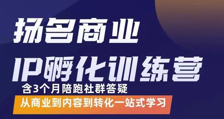 杨名商业IP孵化训练营，从商业到内容到转化一站式学 价值5980元创鑫阁-网创项目资源站-副业项目-创业项目-搞钱项目创鑫阁