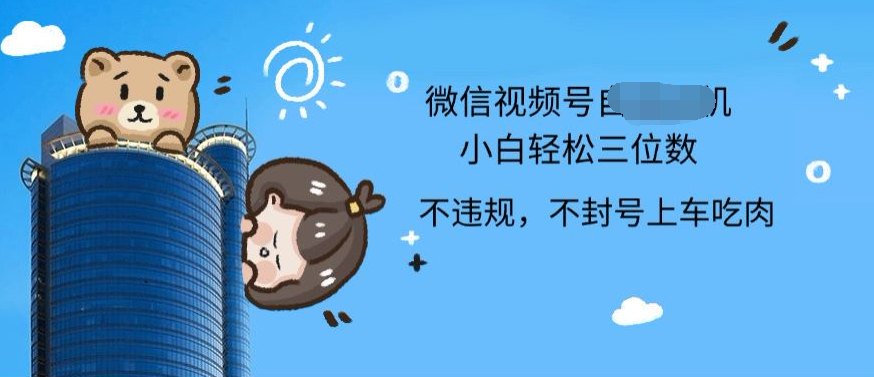 2024最新微信视频号挂机小白可上手，轻松日入三位数创鑫阁-网创项目资源站-副业项目-创业项目-搞钱项目创鑫阁