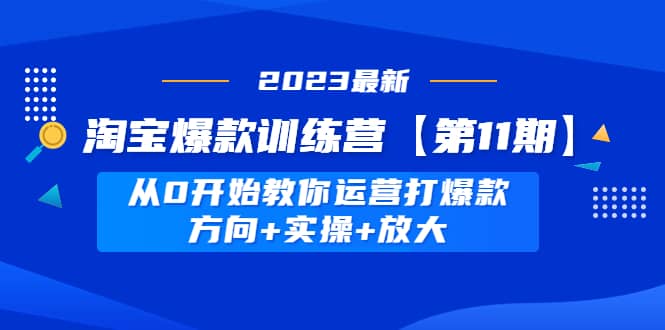 淘宝爆款训练营【第11期】 从0开始教你运营打爆款，方向+实操+放大创鑫阁-网创项目资源站-副业项目-创业项目-搞钱项目创鑫阁