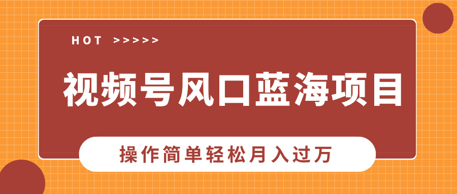 视频号风口蓝海项目，中老年人的流量密码，操作简单轻松月入过万创鑫阁-网创项目资源站-副业项目-创业项目-搞钱项目创鑫阁