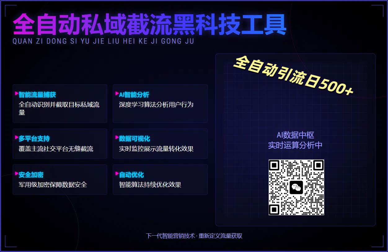 全自动私域截流黑科技工具——全自动引流日500+创鑫阁-网创项目资源站-副业项目-创业项目-搞钱项目创鑫阁