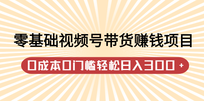 零基础视频号带货赚钱项目，0成本0门槛轻松日入300+【视频教程】创鑫阁-网创项目资源站-副业项目-创业项目-搞钱项目创鑫阁