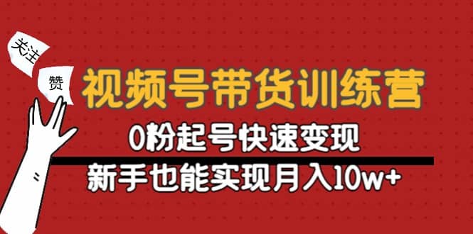 视频号带货训练营：0粉起号快速变现创鑫阁-网创项目资源站-副业项目-创业项目-搞钱项目创鑫阁