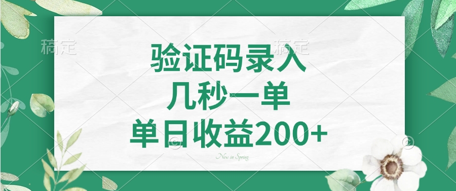 验证码录入，看图识字，几秒一单，单日收益200+创鑫阁-网创项目资源站-副业项目-创业项目-搞钱项目创鑫阁